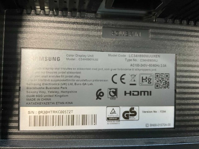 Samsung (c34h890wju) 34”, 3440x1440 (uwqhd) lcd curved monitor - afbeelding 7 van  7