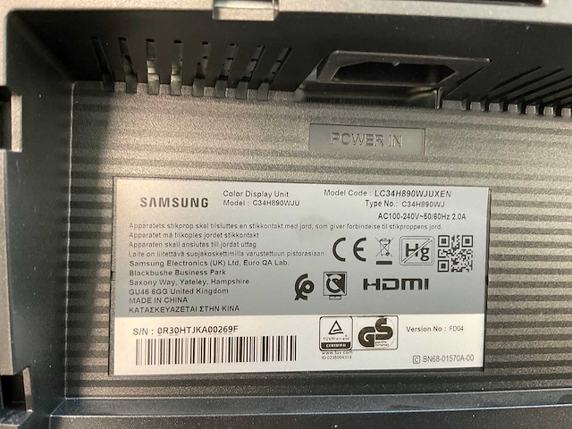 Samsung (c34h890wju) 34”, 3440x1440 (uwqhd) lcd curved monitor - afbeelding 7 van  7
