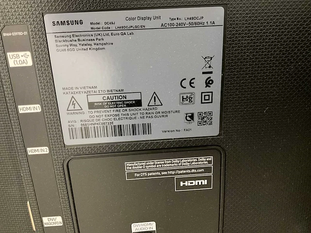 Samsung flatscreen dc49j televisie - afbeelding 3 van  3
