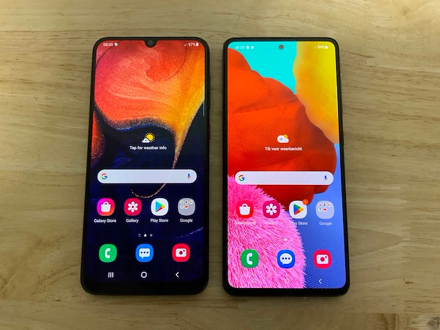 Samsung galaxy a50/a51 mobiele telefoon (2x) - afbeelding 1 van  10