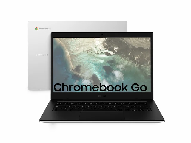 Samsung galaxy chromebook go xe340xda-ka1it chrome os processore intel celeron 14” full hd ram 4gb zilver qwerty - afbeelding 2 van  4