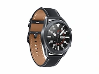 Samsung galaxy watch 3 45 mm staal lederen band mystic zwart - afbeelding 4 van  5