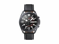 Samsung galaxy watch 3 45 mm staal lederen band mystic zwart - afbeelding 1 van  5