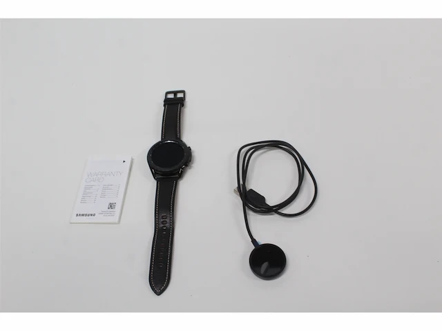 Samsung galaxy watch 3 45 mm staal lederen band mystic zwart - afbeelding 5 van  5