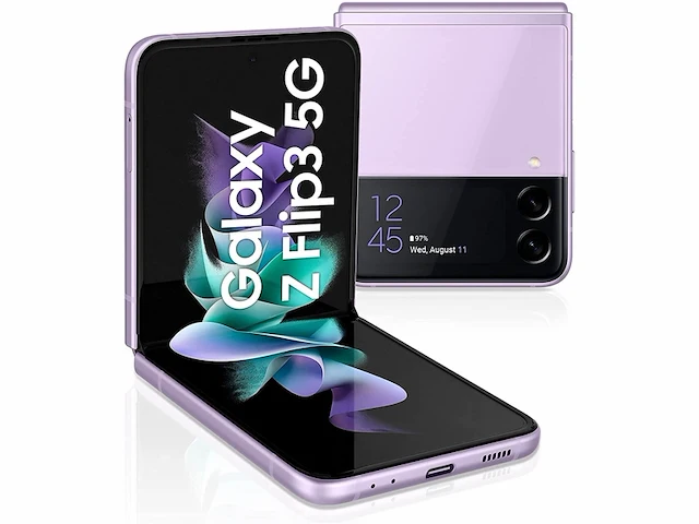Samsung galaxy z flip3 5g smartphone 128 gb intern geheugen 8 gb ram phantom lavender - afbeelding 1 van  3