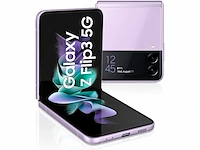 Samsung galaxy z flip3 5g smartphone 128 gb intern geheugen 8 gb ram phantom lavender - afbeelding 1 van  3
