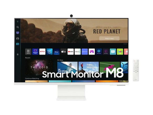 Samsung m8 ls32bm801uu - 4k smart monitor - webcam - usb-c 65w - 32 inch - wit - afbeelding 1 van  2