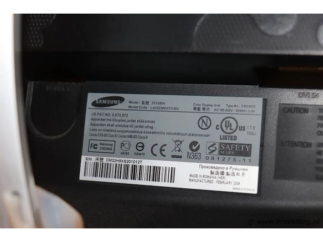 Samsung monitoren incl. 2x monitorarm| model 2233bw | 2 stuks - afbeelding 4 van  6