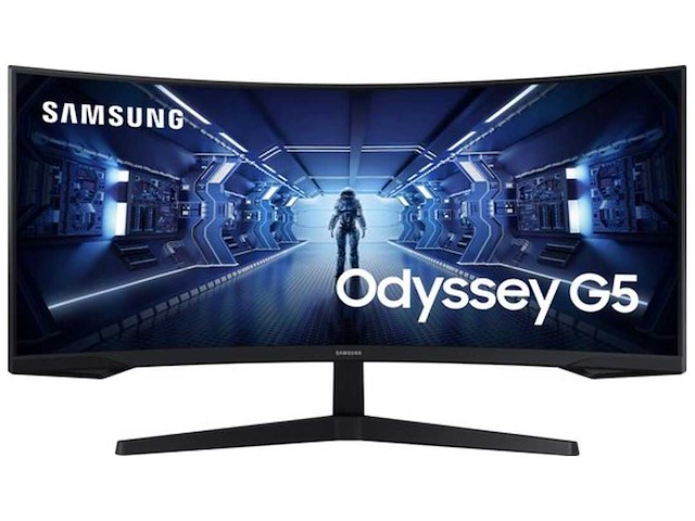 Samsung odyssey g5 lc34g55twwpxen - qhd ultrawide curved gaming monitor - 165hz - 34 inch - afbeelding 1 van  2