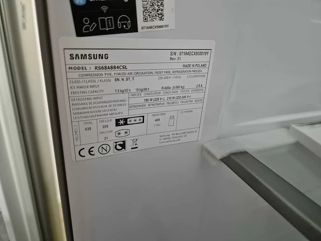 Samsung rs68a884csl/ef - amerikaanse koelkast - breedte 91.2 cm - hoogte 178 cm - inhoud 635 l - nofrost - afbeelding 3 van  6