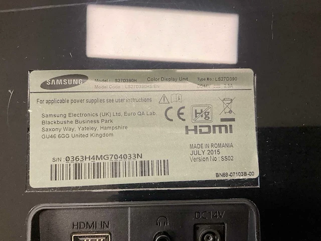 Samsung s27d390h monitor - afbeelding 2 van  2