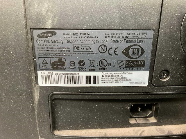 Samsung syncmasterb1940 cb19ws monitor (3x) - afbeelding 4 van  4