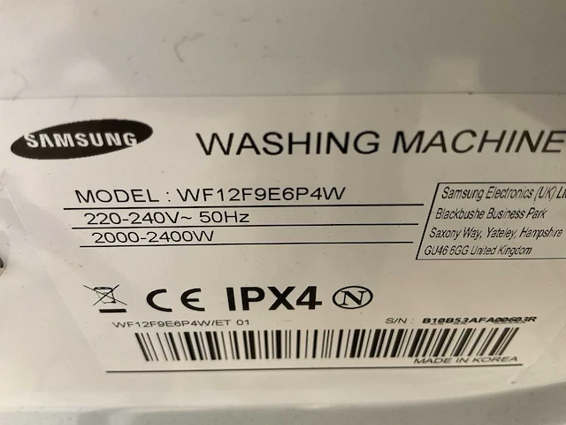 Samsung wf12f9e6p4w wasmachine (2x) - afbeelding 6 van  8