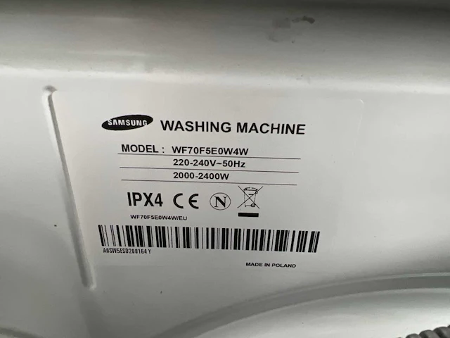 Samsung wf70f5e0w4w ecobubble wasmachine 1400t 7kg - afbeelding 3 van  7
