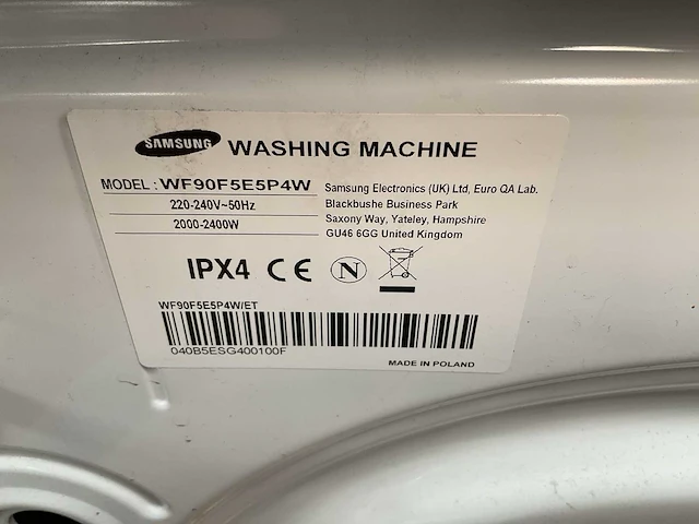 Samsung wf90f5e5p4w wasmachine (2x) - afbeelding 6 van  8