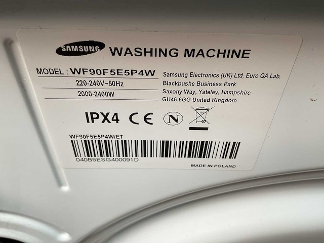 Samsung wf90f5e5p4w wasmachine (2x) - afbeelding 6 van  8
