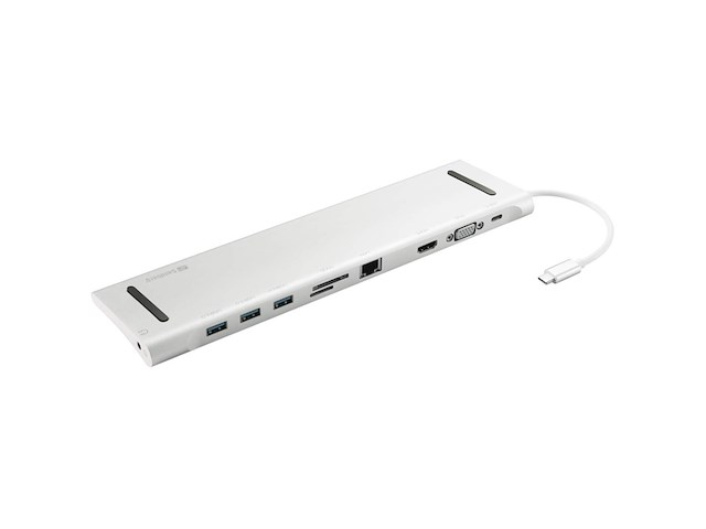 Sandberg - 136-31 - usb-c 10-in-1 docking station grijs - afbeelding 1 van  2