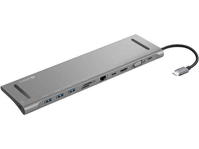 Sandberg - 136-31 - usb-c 10-in-1 docking station grijs - afbeelding 2 van  2