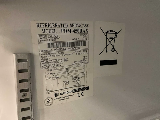 Sanden intercool pdm-450rax glasdeur koelkast - afbeelding 4 van  5