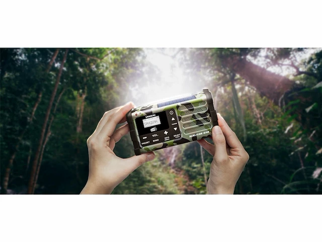 Sangean mmr88 dab+ fmrds/dab/handcrank/solar radio camouflage - afbeelding 3 van  5