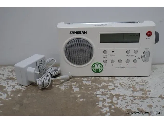 Sangean pr-d7 transistorradio wit - afbeelding 1 van  2
