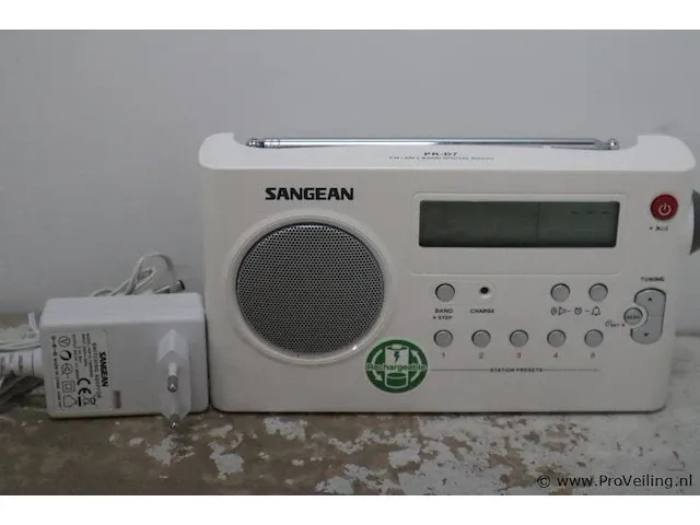 Sangean pr-d7 transistorradio wit - afbeelding 1 van  2