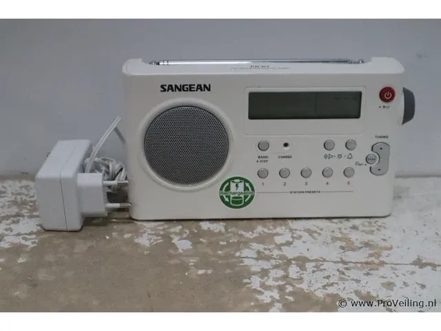 Sangean pr-d7 transistorradio wit - afbeelding 1 van  2