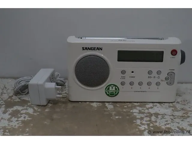 Sangean pr-d7 transistorradio wit - afbeelding 1 van  2
