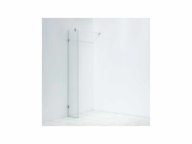 Saniclass bellini inloopdouche - scharnierbevestiging - 30x200cm - 8mm veiligheidsglas - anti kalk - chroom - afbeelding 1 van  2