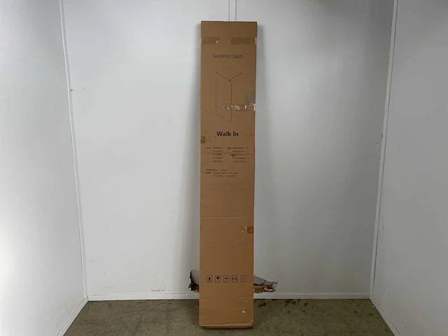 Saniclass bellini inloopdouche - scharnierbevestiging - 30x200cm - 8mm veiligheidsglas - anti kalk - chroom - afbeelding 2 van  2
