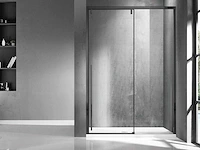 Saniclass neptune douchedeur mat zwart softclose antikalk 120x200 cm - afbeelding 1 van  4