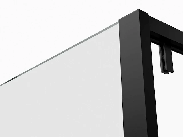 Saniclass neptune douchedeur mat zwart softclose antikalk 120x200 cm - afbeelding 2 van  4