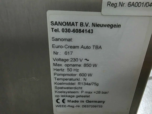 Sanomat euro-cream auto tba slagroom machine - afbeelding 6 van  8