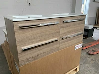 Sanox bardolino grijs eiken badmeubelset met spiegel 120cm - afbeelding 1 van  8