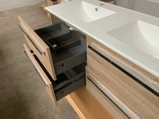 Sanox bardolino grijs eiken badmeubelset met spiegel 120cm - afbeelding 8 van  8