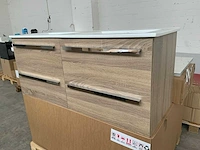 Sanox bardolino grijs eiken badmeubelset met spiegel 120cm - afbeelding 2 van  8