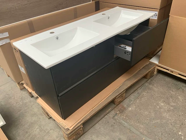 Sanox black oak badmeubel 120cm - afbeelding 2 van  8
