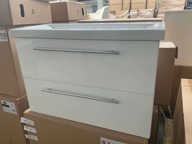 Sanox glossy white badmeubel 80cm - afbeelding 1 van  8
