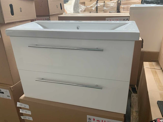 Sanox glossy white badmeubel 80cm - afbeelding 3 van  8