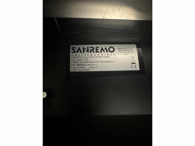 Sanremo zoe compact 2gr (compacte 2-groeps espressomachine) 610.3 - afbeelding 16 van  23