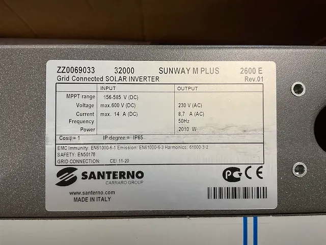Santerno sunway m plus 2600e omvormer t.b.v. zonnepanelen (1-fase) - afbeelding 3 van  5