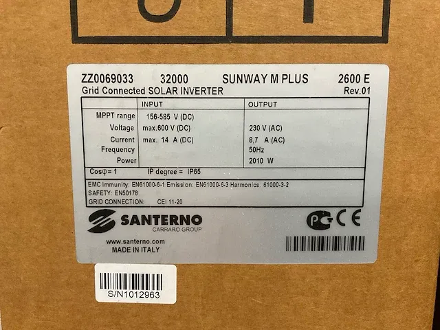 Santerno sunway m plus 2600e omvormer t.b.v. zonnepanelen (1-fase) - afbeelding 5 van  5