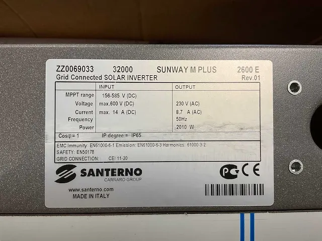 Santerno sunway m plus 2600e omvormer t.b.v. zonnepanelen (1-fase) - afbeelding 3 van  5