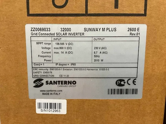 Santerno sunway m plus 2600e omvormer t.b.v. zonnepanelen (1-fase) - afbeelding 5 van  5