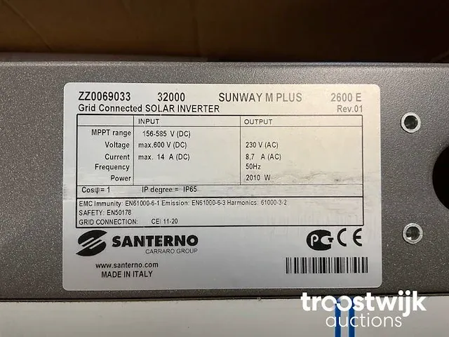 Santerno sunway m plus 2600e omvormer t.b.v. zonnepanelen (1-fase_ - afbeelding 3 van  5