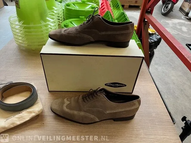 Santoni schoenen maat 43 met riem - afbeelding 1 van  8