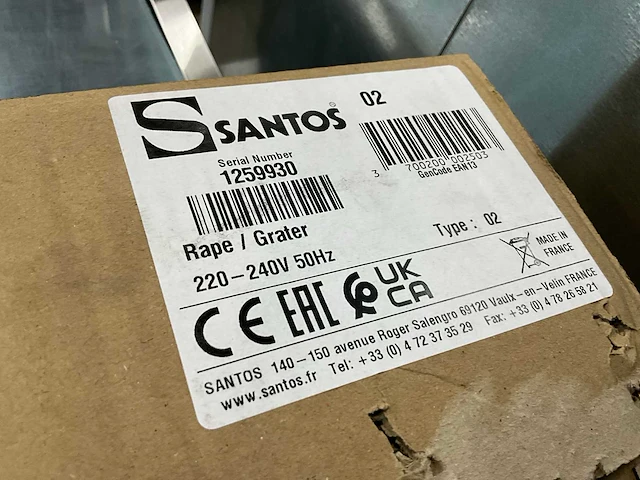 Santos 02 kaasrasp machine - afbeelding 8 van  9