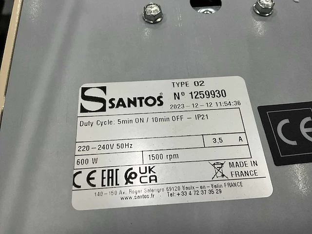 Santos 02 kaasrasp machine - afbeelding 9 van  9