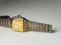 Santos horloge tie pin - verzilverd met doublé clip-on - afbeelding 1 van  7