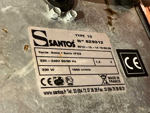 Santos type 10 sapcentrifuge - afbeelding 5 van  5